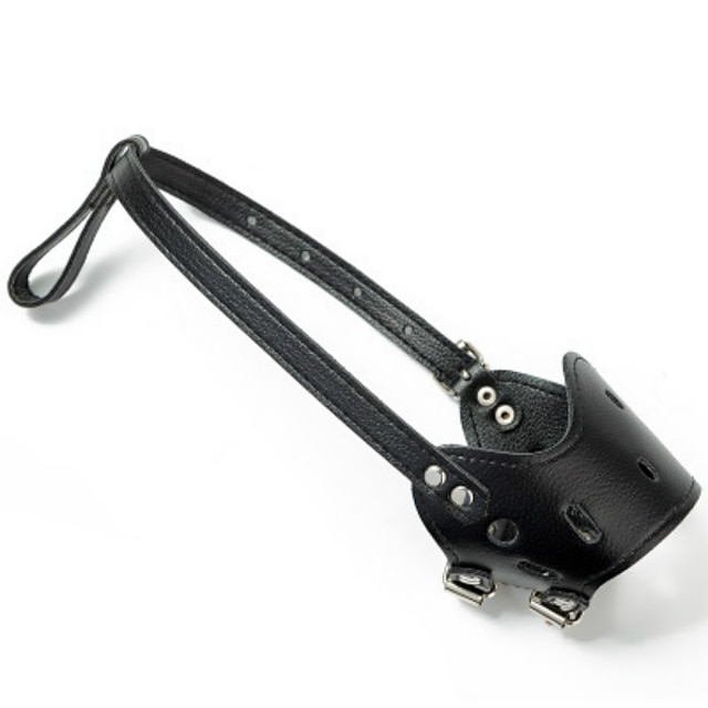  CollarDirect Dog Muzzle Pitbull Amstaff Staffordshire Terrier Secure Leather Basket Dog Muzzle Anti-Barking, Biting, Chewing