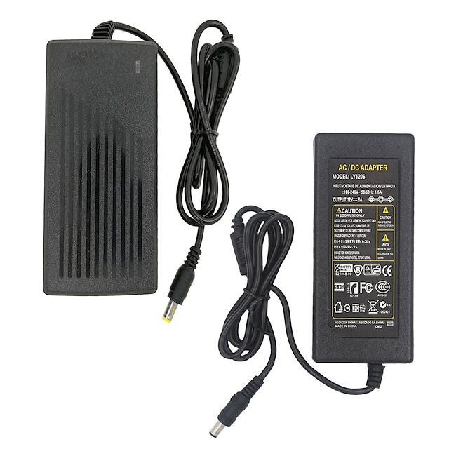 12V DC 6A 72W Desktop Power Adapter with DC 2.1mm x 5.5mm Connector for LED Flexible Light Strip AC100-240V