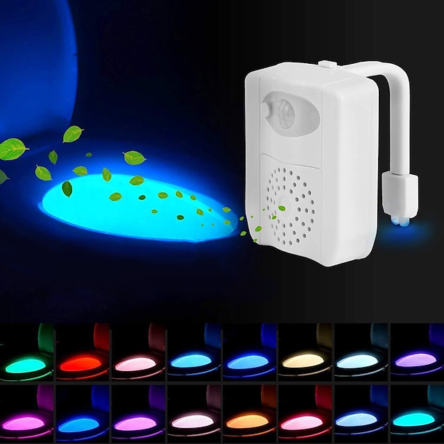  Square Toilet Light LED Night Light LED Smart Light Waterproof Color-Changing Easy Carrying Body Sensor AA Batteries Powered 2pcs 1pc