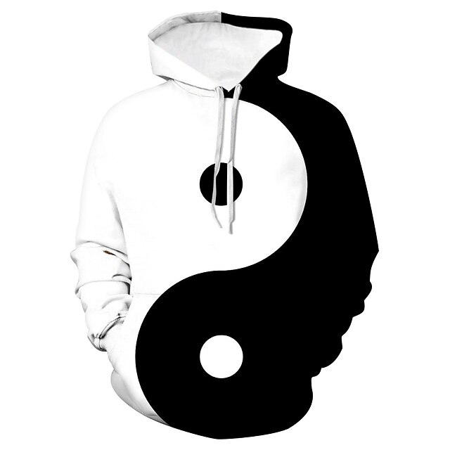 Men's Geometric Color Block 3D Hoodie Hoodies Sweatshirt Basic Casual Hooded Daily Club White Designer3