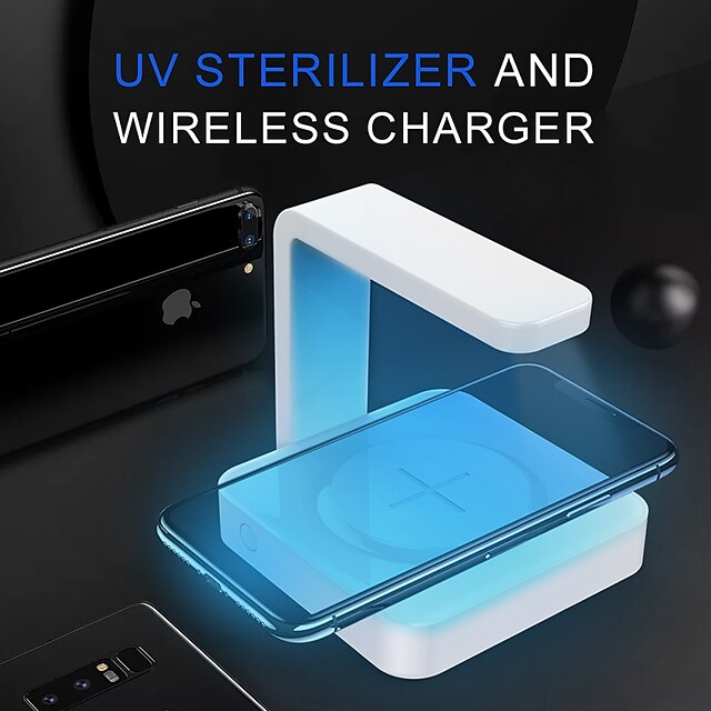  UV disinfection /10/5 W Fast Charger / Wireless Charger / Wireless Charger / Fast Charge 1 USB Port 1.1 A / 1 A DC 9V / DC 5V for iPhone 11 / iPhone 11 Pro / iPhone 11 Pro Max
