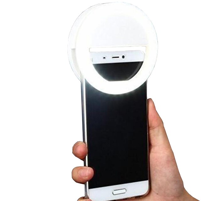  2 szt. lampa pierścieniowa do selfie przenośny klips do smartfona fotografia kamera wideo 3 tryby ściemniania zasilane bateriami aaa;
