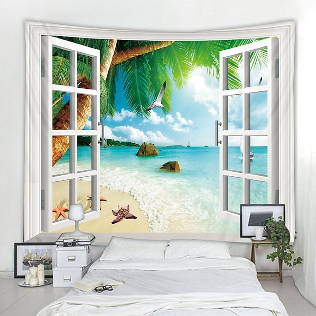 Home & Garden Home Decor | Window Landscape Wall Tapestry Art Decor Blanket Curtain Picnic Tablecloth Hanging Home Bedroom Livin