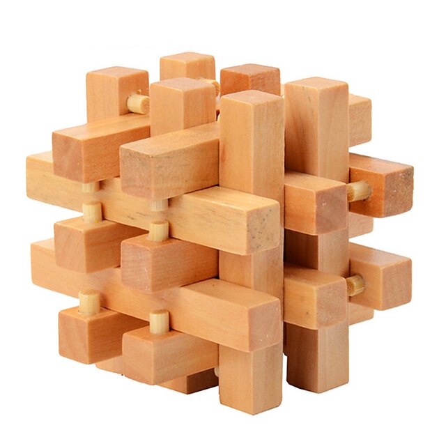  Tetris Wooden Puzzles IQ Brain Teasers Luban Lock Toys Square IQ Test Unisex 1 Pieces