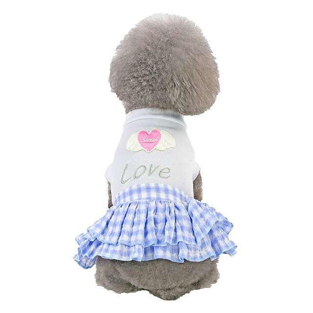  Dog Dress Heart Quotes & Sayings Love Romantic Sweet Dog Clothes Puppy Clothes Dog Outfits Blue Pink Costume for Girl and Boy Dog Cotton XS S M L XL