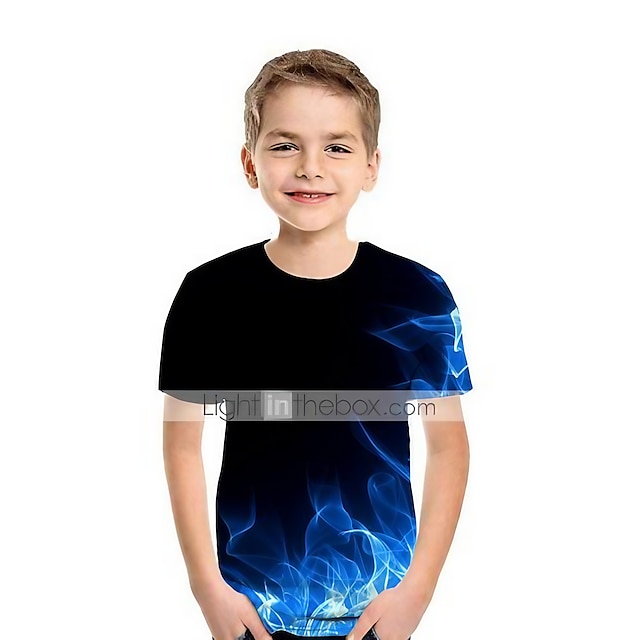  Kids Boys T shirt Graphic 3D Print Short Sleeve Active 3-12 Years Summer Rainbow