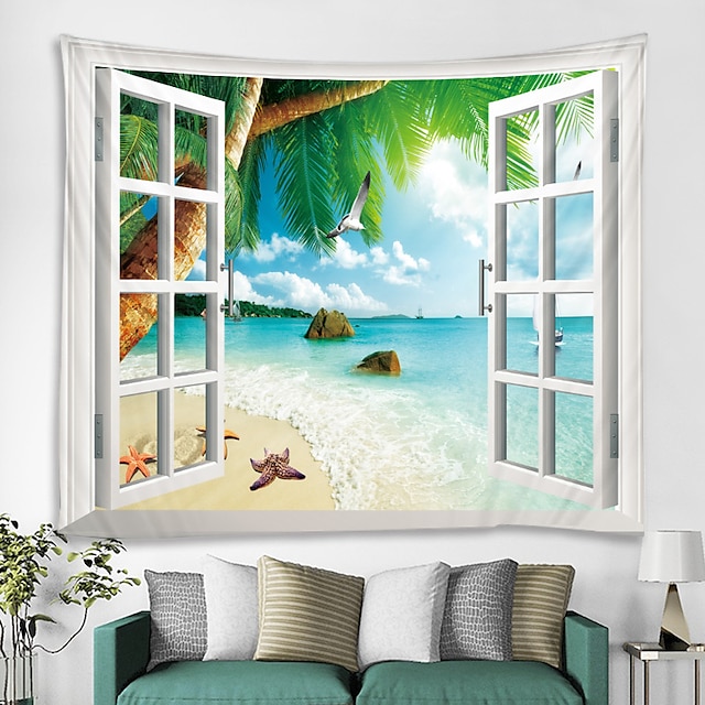 Home & Garden Home Decor | Window Landscape Wall Tapestry Art Decor Blanket Curtain Picnic Tablecloth Hanging Home Bedroom Livin