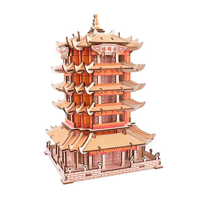  3D Puzzle Jigsaw Puzzle Model Building Kit Castle Famous buildings Wooden Natural Wood Kid's Adults' Unisex Boys' Girls' Toy Gift / Wooden Model