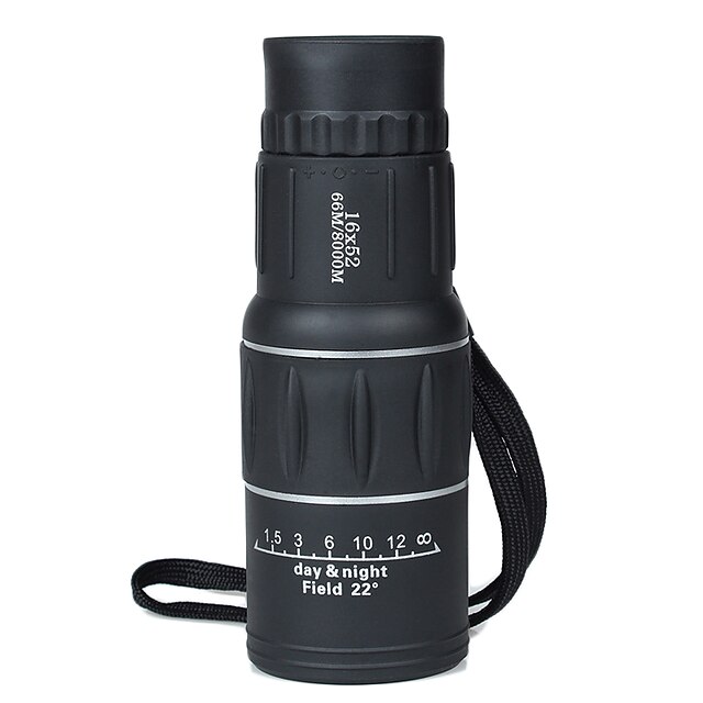  16 X 52 mm Monocular Lenses Portable Lightweight Mini 66/8000 m Multi-coated BAK4 Camping / Hiking Hunting Fishing Sports Outdoor Plastic