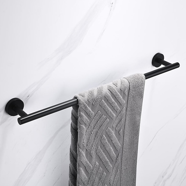  portasciugamani per bagno, portasciugamani in acciaio inossidabile nero opaco, portasciugamani da parete (40 cm ~ 60 cm)