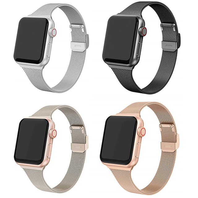 Watch Band for Apple Watch Series 8 7 6 5 4 3 2 1 SE Stainless Steel Replacement Strap Milanese Loop Wristband 12