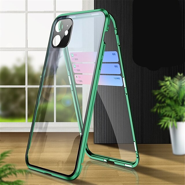  Phone Case For Apple Magnetic Adsorption iPhone 14 Pro Max 13 12 11 Pro Max Mini X XR XS 8 7 Plus Full Body Protective Camera Lens Protector Anti-Scratch Solid Colored Tempered Glass
