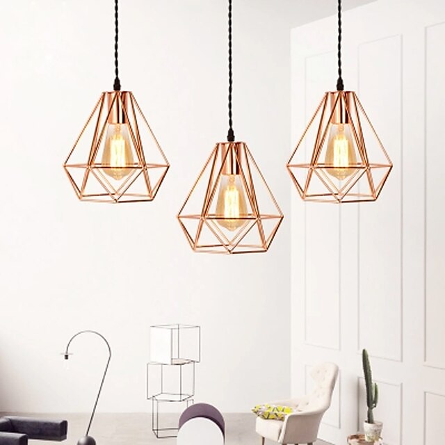 Lights & Lighting Pendant Lights | 21 cm Single Design Pendant Light Metal Electroplated Country Nordic Style 220-240V - PS82146