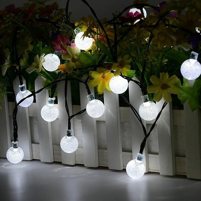  5m String Lights 30 LEDs 1pc Warm White Cold White Halloween Christmas Decorative Solar Powered
