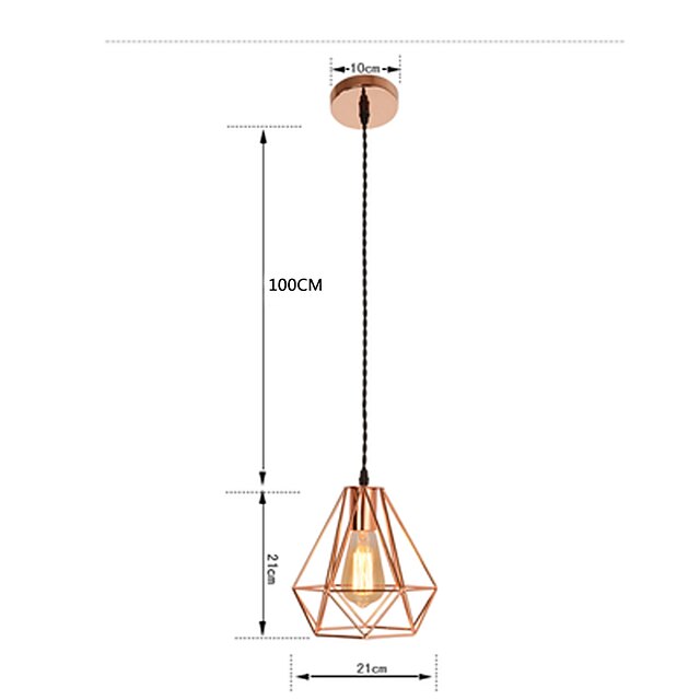 Lights & Lighting Pendant Lights | 21 cm Single Design Pendant Light Metal Electroplated Country Nordic Style 220-240V - PS82146