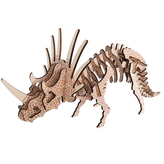  3D Puzzle Jigsaw Puzzle Model Building Kit Dinosaur DIY Simulation Wooden Natural Wood Classic Kid's Adults' Unisex Boys' Girls' Toy Gift / Wooden Model