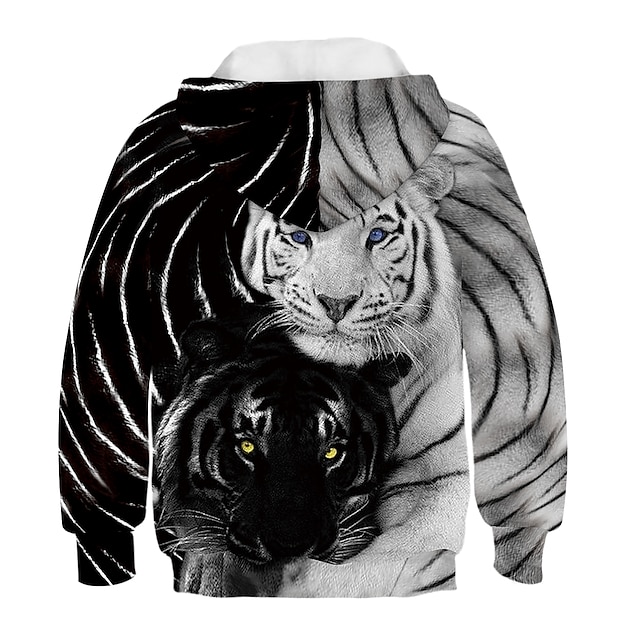 Baby & Kids Boys Clothing | Kids Boys Hoodie & Sweatshirt Long Sleeve Black 3D Print 3D Animal Active Basic - CN82469