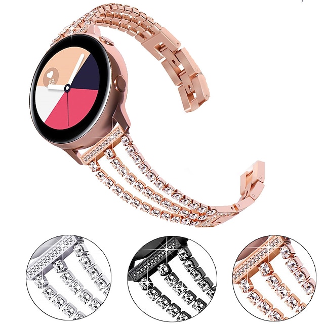  Óraszíj mert Samsung Watch 6/5/4 40/44mm, Galaxy Watch 5 Pro 45mm, Galaxy Watch 4/6 Classic 42/46/43/47mm, Watch 3, Active 2, Gear S3 S2 Rozsdamentes acél Csere Szíj 20mm 22mm Bling Diamond Luxus