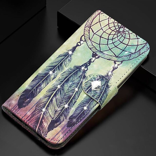  Case For Samsung Galaxy A51/ Galaxy A20e / Galaxy Note 10 Plus Wallet / Card Holder / Rhinestone Full Body Cases Feathers PU Leather For Galaxy A71/A10S/A20S/M30S/A2 Core/A10E
