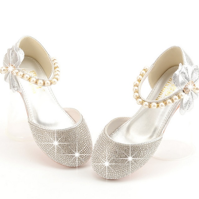 Shoes & Bags Kids Shoes | Girls Flats Princess Shoes Round Toe Christmas Glitters Flower Girl Shoes With Beading Bowknot Crystal