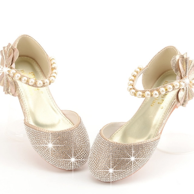 Shoes & Bags Kids Shoes | Girls Flats Princess Shoes Round Toe Christmas Glitters Flower Girl Shoes With Beading Bowknot Crystal