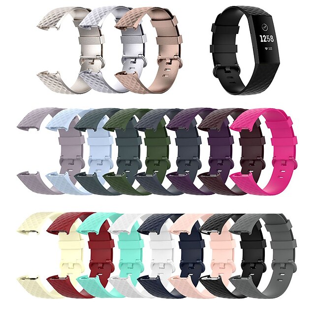  Watch Band for Fitbit Charge 3 / Fitbit Charge 4 Fitbit Sport Band / Classic Buckle Silicone Wrist Strap