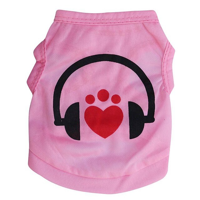  Cat Dog Shirt / T-Shirt Heart Letter & Number Dog Clothes Puppy Clothes Dog Outfits Pink Costume for Girl and Boy Dog Terylene XS S M L