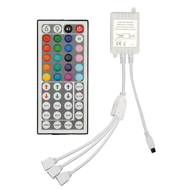  New Design of High Quality IR 44 key RGB Controller Three Way Integrated Outlet Controller of Double Sided Circuit Board DC12-24V