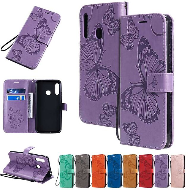  Case For Samsung Galaxy A91 / M80S /Galaxy A81 / M60S/S20 Plus Wallet/Card Holder/with Stand Full Body Cases Butterfly / Solid Colored PU Leather For Galaxy A01/A11/A21/A41/A51/A71/A70E/M31/S20 Ultra