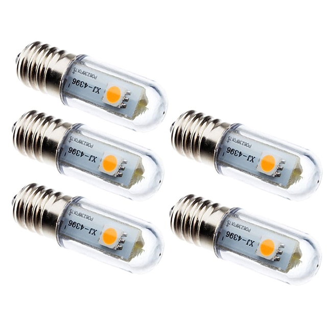  5 pezzi 0.5 W LED a pannocchia 15 lm E14 T 3 Perline LED SMD 5050 Decorativo Bianco caldo Bianco 90-240 V / CE