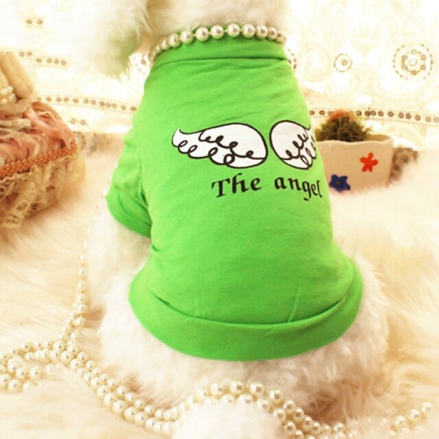  Chat Chien Tee-shirt Ange et Diable Cosplay Mariage Vêtements pour Chien Vêtements pour chiots Tenues De Chien Violet Vert Costume pour fille et garçon chien Coton XS S M L