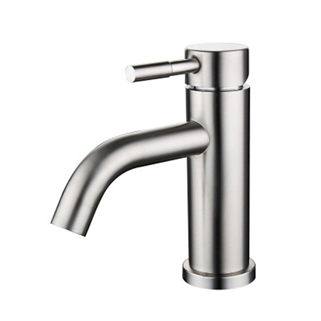  304 Stainless Steel Basin Faucet Single Hole Hot And Cold Mixed Water Bathroom Hand Wash Basin Faucet