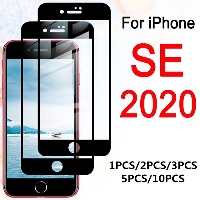  1pcs / 2pcs / 3pcs / 5pcs / 10pcs for iphone seフルカバー強化ガラス、for iphone se 2020スクリーンプロテクターaifon se 2nd se2 4.7保護タッチフィルム