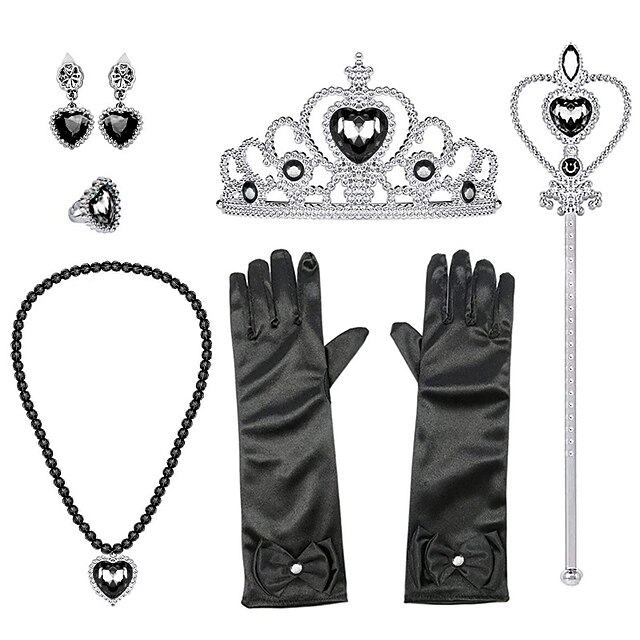  Princess Elsa Princess Cosplay Jewelry Accessories Girls' Movie Cosplay Black Gloves Crown Earrings Children's Day Masquerade Plastic / Necklace / Wand