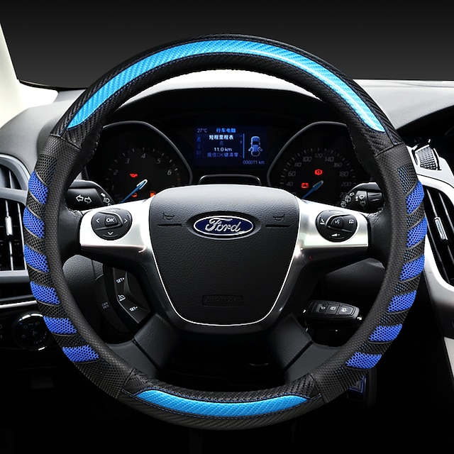  ford  fashion  Car Steering Wheel Covers Leather 38cm Breathable Anti Slip  For universal Four Seasons Auto Accessories
