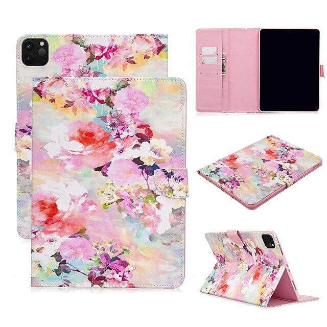  Case For Apple iPad Air/iPad 4/3/2/Mini 3/2/1 Wallet / Card Holder / with Stand Full Body Cases Flower PU Leather For iPad Pro 9.7/New Air 10.5 2019/Pro 11 2020/Mini 5/2017/2018/ipad 10.2