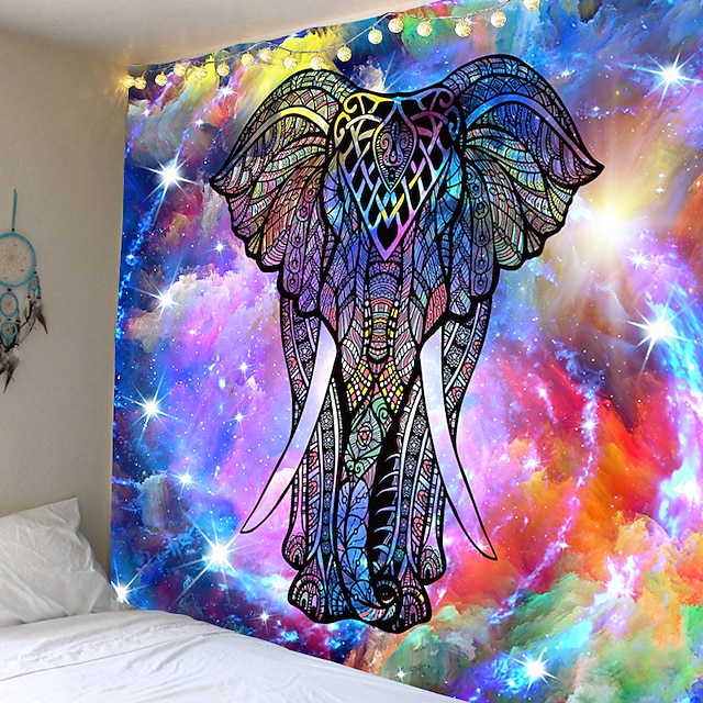  mandala bohemisk väggtepp konst dekor filt gardin hängande hem sovrum vardagsrum sovsal dekoration boho hippie indisk elefant
