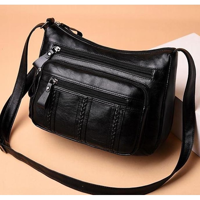  Women's Bags Polyester Crossbody Bag Zipper Outdoor Black