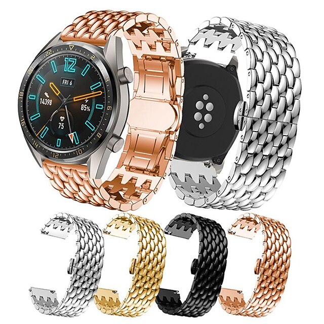  1 PCS Watch Band for Huawei Sport Band Business Band Stainless Steel Wrist Strap for Huawei Watch GT Huawei Watch GT Active Huawei Watch GT2 46mm
