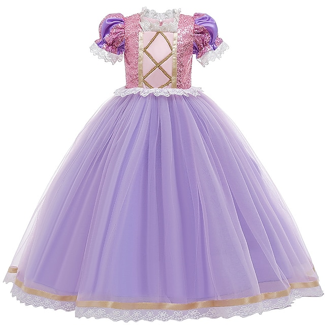 When glory Portico Princess Sofia Rapunzel Dress Flower Girl Dress Girls' Movie Cosplay A-Line  Slip Vacation Dress Purple Rosy Pink Dress Halloween Children's Day  Masquerade Tulle Sequin Cotton World Book Day Costumes 8037254 2023 – $29.99