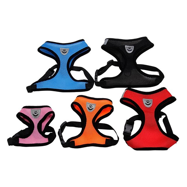 Cat Dog Harness Solid Colored Casual / Daily Dog Clothes Black Red Blue Costume Terylene S M L