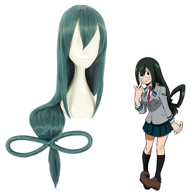 Beauty & Hair Wigs & Hair Pieces | My Hero Academia Boko No Hero Asui Tsuyu Cosplay Wigs Womens With Bangs With Ponytail 28 inch