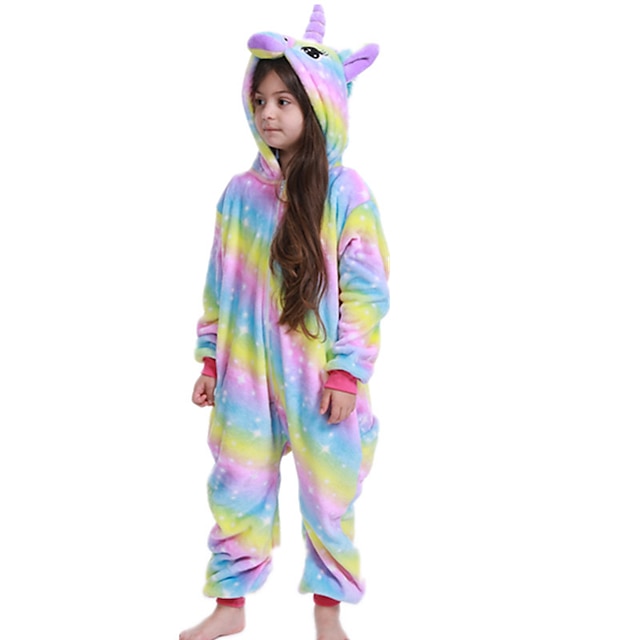 Toys & Hobbies Cosplay & Costumes | Kids Kigurumi Pajamas Nightwear Camouflage Unicorn Flying Horse Onesie Pajamas Flannelette P