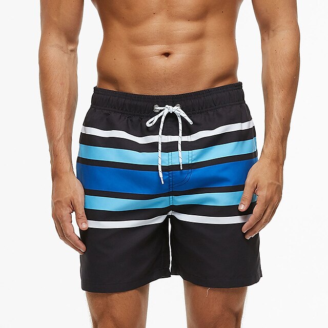  Men's Swim Shorts Swim Trunks Bottoms Quick Dry Breathable Drawstring - Swimming Diving Surfing Optical Illusion Autumn / Fall Spring Summer