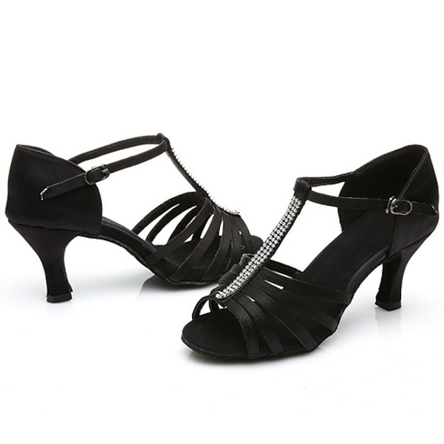  Women's Latin Shoes Heel Cuban Heel Black Brown
