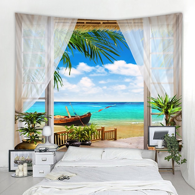 Home & Garden Home Decor | Window Landscape Wall Tapestry Art Decor Blanket Curtain Picnic Tablecloth Hanging Home Bedroom Livin