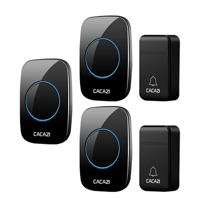 CACAZI Self-Powered Wireless Doorbell Waterproof 200M Remote No Battery ...