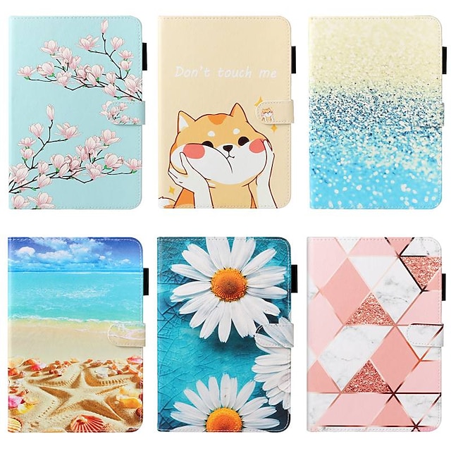  Case For Apple iPad 10.2 / iPad Mini 3/2/1 /Mini 4/5 Wallet / Card Holder / with Stand Full Body Cases Scenery / Flower PU Leather For iPad Pro 9.7/New Air 10.5 2019/Air 2/2017/2018