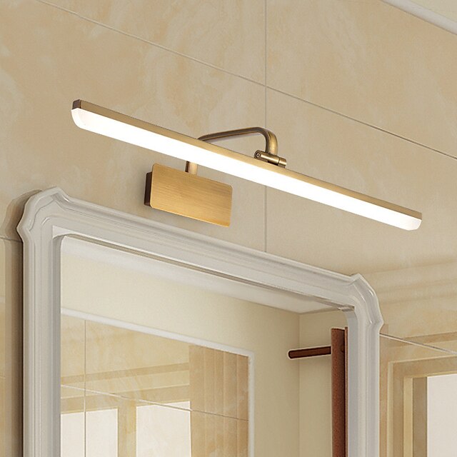 1-světelné 70cm led nástěnné světlo vodotěsné matné provedení vintage severský styl koupelnové osvětlení z hliníkové slitiny 110-120v 220-240v 12w
