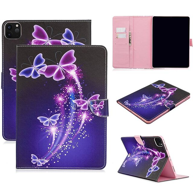  Case For Apple iPad Air/iPad 4/3/2/Mini 3/2/1 Wallet / Card Holder / with Stand Full Body Cases Butterfly PU Leather For iPad Pro 9.7/New Air 10.5 2019/Pro 11 2020/Mini 5/2017/2018/ipad 10.2